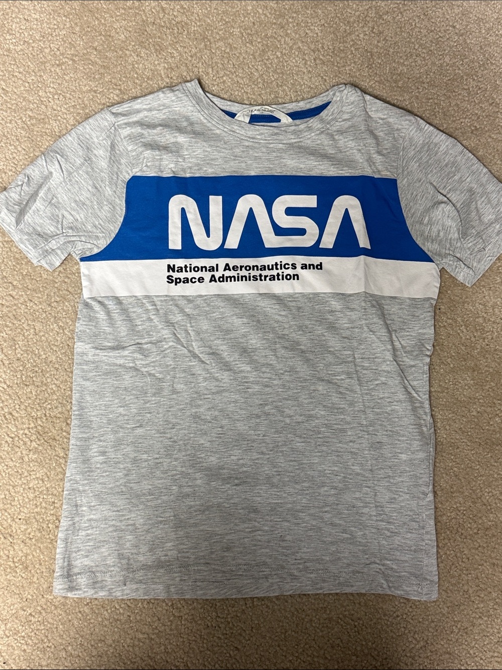 H&M Grey and Blue Graphic Tee